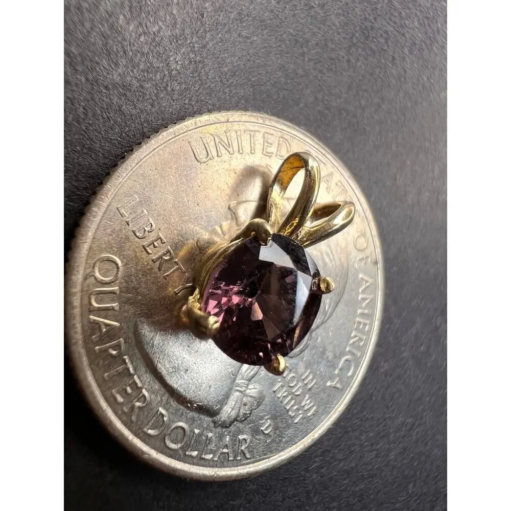 14k gold Violet purple spinel pendant